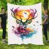 Colorful deer head blanket