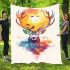 Colorful deer head blanket