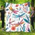 Colorful dragonflies surrounded blanket