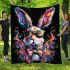 Colorful easter bunny wearing sunglasses blanket