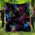 Colorful glowing butterflies blanket