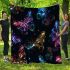 Colorful glowing butterflies blanket