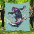 Cool monkey surfing with electric guitar blanket