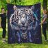 Cool white tiger with dream catcher area rug blanket