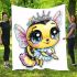 Cute baby bee wearing a crown blanket