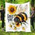 Cute baby bee with sunflowers blanket