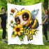 Cute baby bee with sunflowers blanket