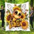 Cute baby bee with sunflowers blanket