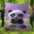 Cute baby panda in the cartoon blanket