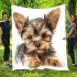 Cute baby yorkshire terrier portrait clipart blanket