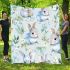 Cute bunny and flowers blanket