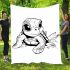 Cute cartoon baby turtle coloring blanket