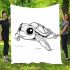 Cute cartoon baby turtle with big eyes swimming in the ocean blanket