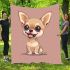 Cute cartoon chihuahua smiling blanket