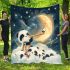 Cute cartoon pandas shooting stars blanket