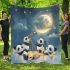 Cute cartoon pandas shooting stars blanket
