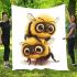 Cute cartoon style bee character blanket