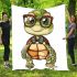 Cute cartoon turtle wearing glasses blanket