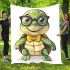 Cute cartoon turtle wearing glasses blanket