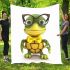 Cute cartoon turtle wearing glasses blanket