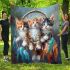 Cute cats with dream catcher area rug blanket