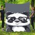 Cute chibi panda wearing glasses blanket