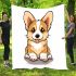 Cute corgi puppy blanket