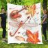 Cute damselfly and music notes with harp blanket
