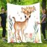 Cute deer with flowers blanket