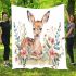 Cute deer with flowers blanket