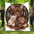 Cute dogs and cats with dream catcher drink coffee blanket