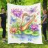 Cute dragonfly and music notes with harp blanket