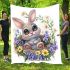 Cute easter bunny with big eyes blanket