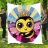 Cute kawaii bee wearing a crown with sparkling jewels blanket