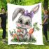 Cute kawaii gray bunny with big eyes blanket