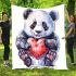 Cute panda making a heart with its hands blanket