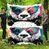 Cute panda wearing colorful glasses blanket