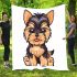 Cute yorkshire terrier dog cartoon blanket