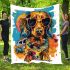 Dachshund with sunglasses blanket