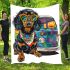 Dachshund with sunglasses blanket