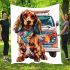 Dachshund with sunglasses blanket