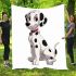 Dalmation puppy with black spots blanket