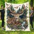 Deer head surrounded by forest and animals blanket