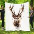 Deer head with antlers blanket