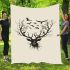 Deer head with birds blanket