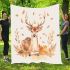 Deer in the style of watercolor blanket