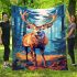 Deer with antlers in the forest blanket
