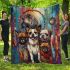 Dogs and cats smile with dream catcher area rug blanket