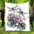 Dragonflies and water lilies blanket