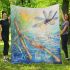 Dragonflies with bamboo flutes and stream in the summer blanket